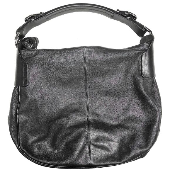 Burberry Black Pebbled Leather Hobo Shoulder Bag Zip Top Italy ITPELFAB12SCA - Picture 2 of 16